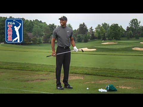 Tiger Woods' range session for the Memorial Tournament pro-am 2019