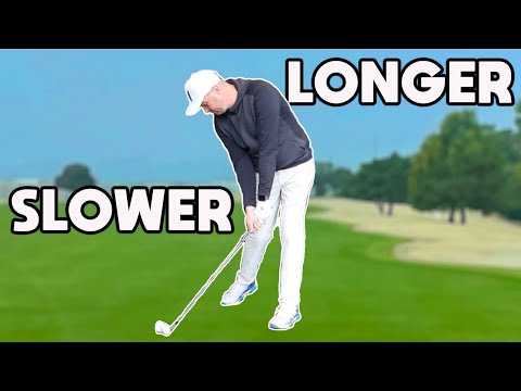 Swing the golf club SLOWER but hit the ball FURTHER