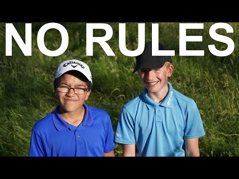 we play the GOLF COURSE WITH NO RULES giving money to kids golf