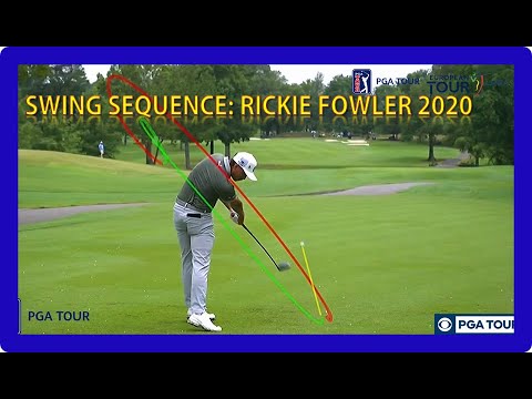 2020 Rickie fowler Powerful One plane Driver Golf Swing, Slow-motion, Swing sequence