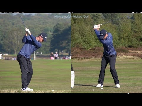 Brandon Stone Golf Swing Short Iron (DTL & Front view), Sky Sports British Masters, October 2018.
