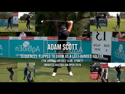 Adam Scott Golf Swings sequences as Left-Handed Golfer (Short, Mid & Long Irons & Driver) 2020.
