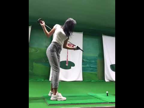 Great Golf Swing by a korean model