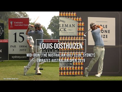 Louis Oosthuizen Golf Swing Mid-Iron (FO & front view), Emirates Australian Open – Sydney, Dec 2019.
