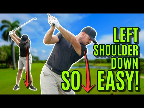 GOLF: Left Shoulder Goes DOWN! | Steepen The Backswing So You Can Shallow The Downswing